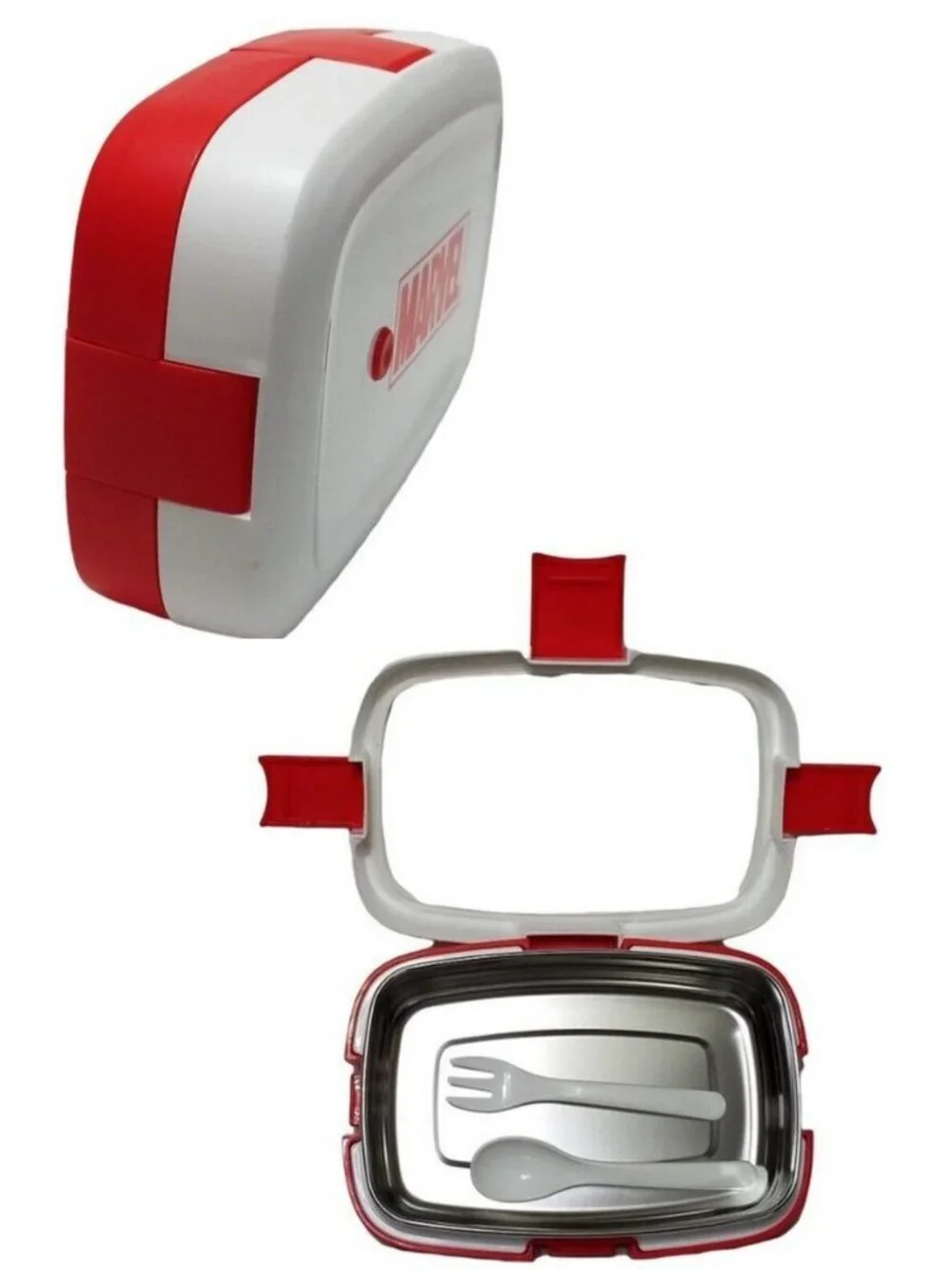 Marvel Stainless Steel Durable On-the-Go Meal Snack Lunch Box with Spoon & Fork